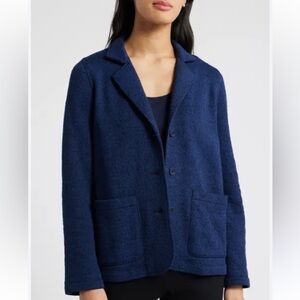 Eileen Fisher Midnight Blue Organic Cotton Blazer Medium